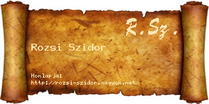 Rozsi Szidor névjegykártya